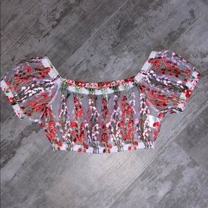 Adorable off the shoulder crop top